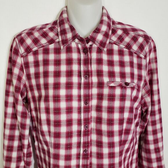 S.Oliver Women Top Size 34 Eur XS Long Sleeve Shirt Button Down Plaid Pink - Picture 3 of 9